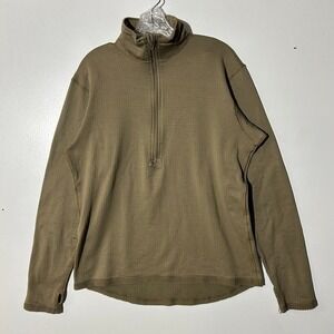 US Military Gen III Level 2 Coyote Brown Waffle Grid Fleece Pullover Medium Long